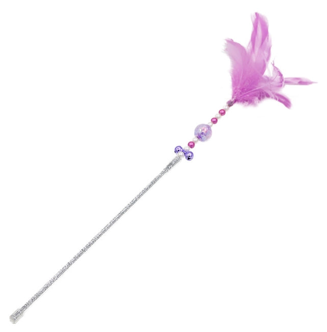 Colorful Feather Cat Teaser Wand with Bell Toy
