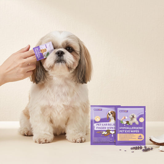 HICC PET Essential Wipes Kit for Dogs & Cats - Hypoallergenic Pet Cleaning Wipes for Teeth Ears Eyes Body - Dog Supplies Cleaning Deodorizing Wipes - Coconut Oil Grooming Wipes for Dogs and Cats
