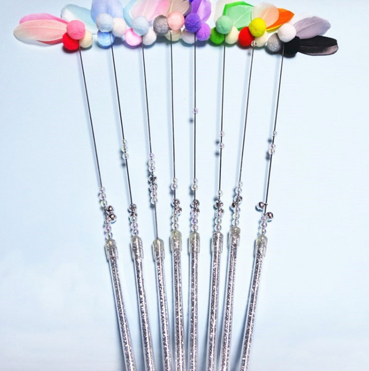 Three-Color Pom Pom Feather Cat Teaser Wand