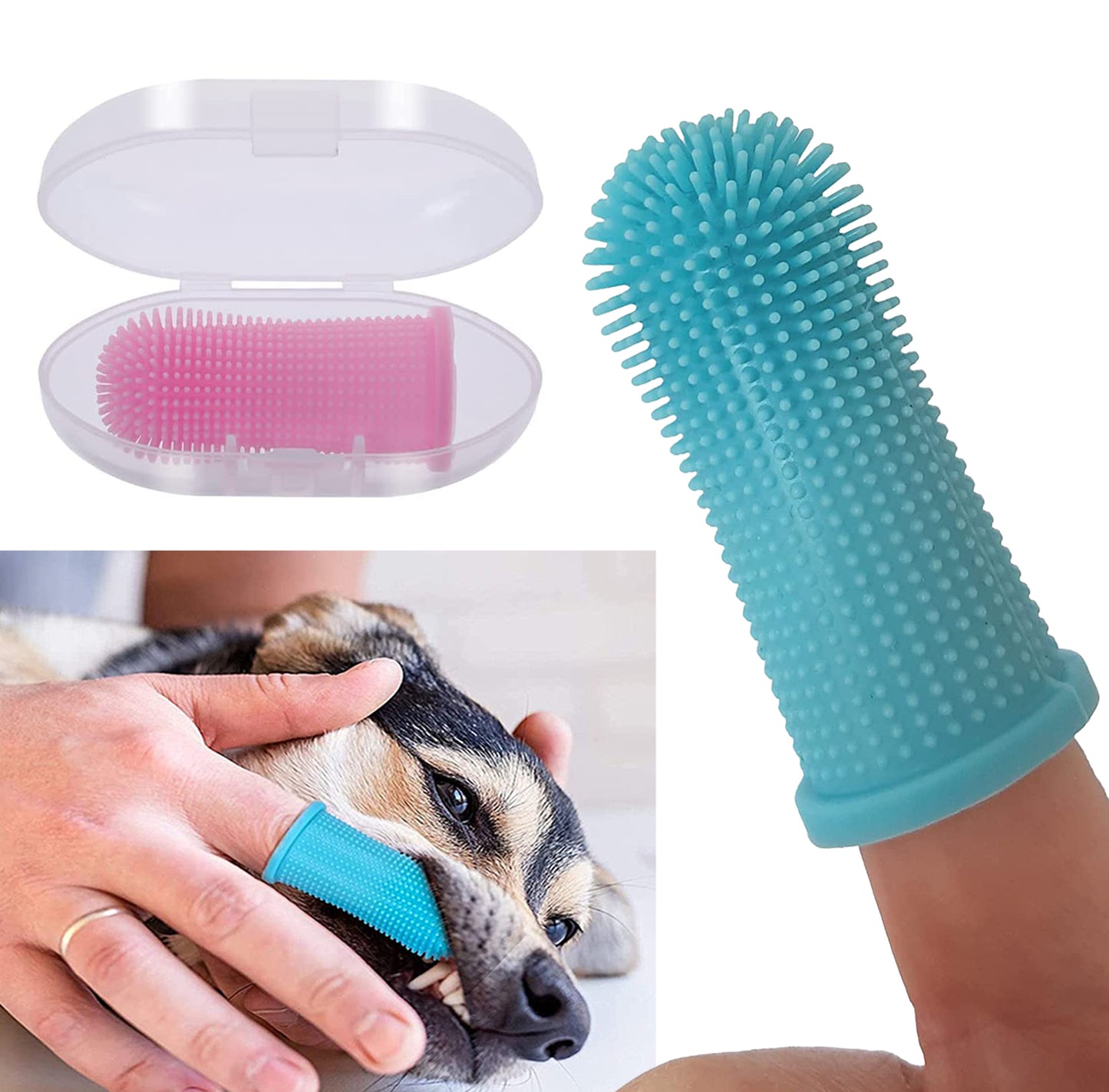 Super Soft Pet Toothbrush for Dogs and Cats, Silicone Care