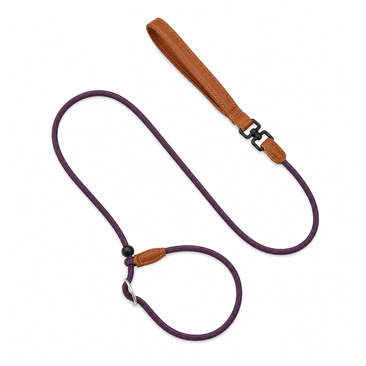 HiDREAM Anti-Choke Slip Lead — Leather Handle & Swivel