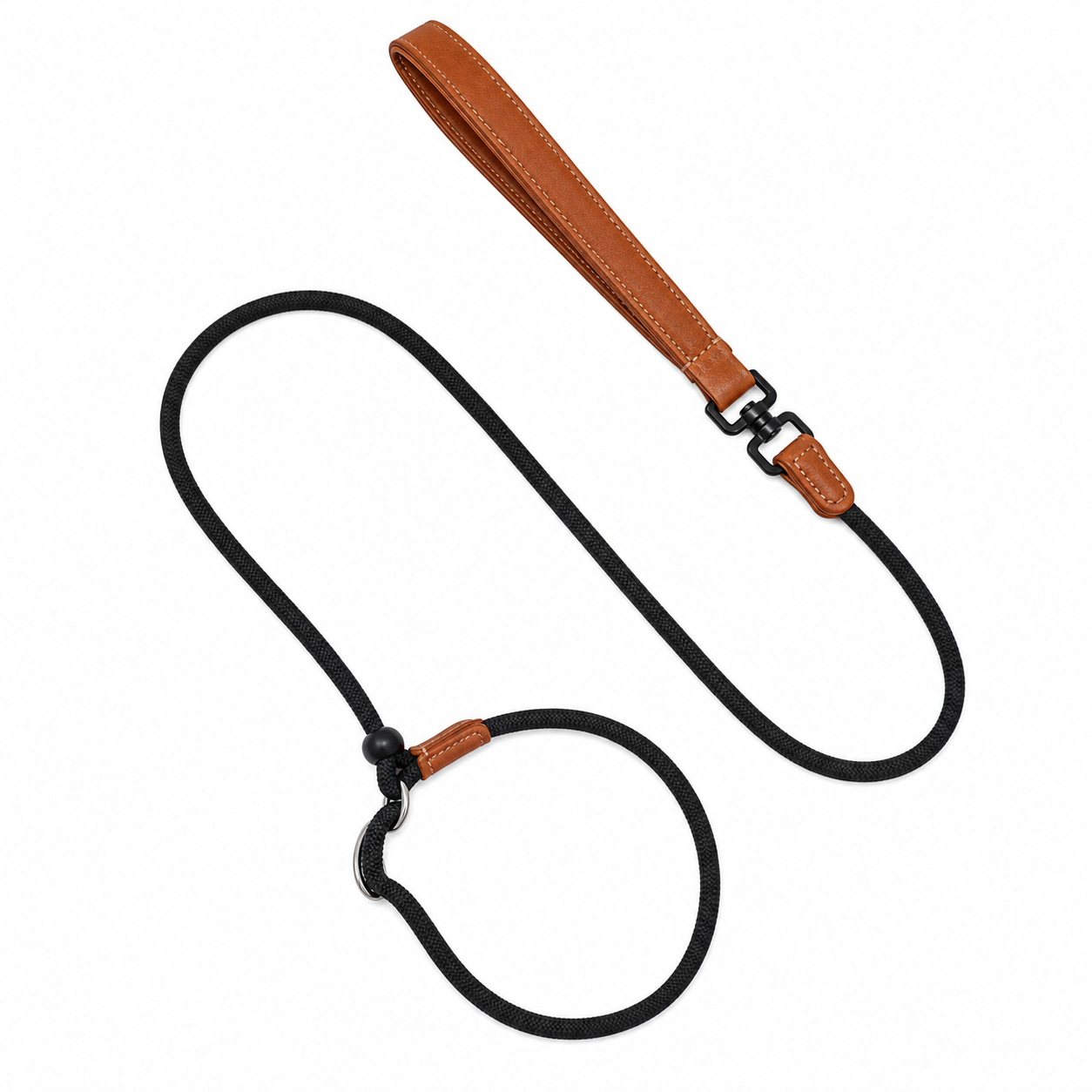 HiDREAM Anti-Choke Slip Lead — Leather Handle & Swivel