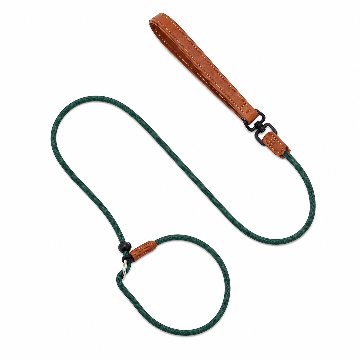 HiDREAM Anti-Choke Slip Lead — Leather Handle & Swivel