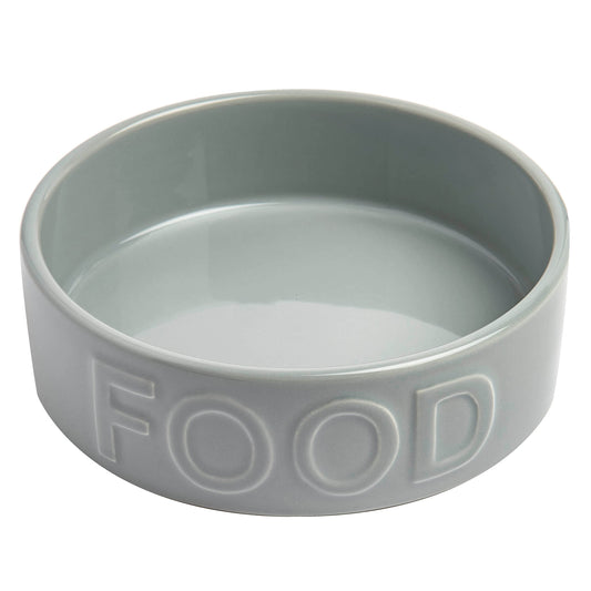 Park Life Ceramic Pet Bowls – Food Water Bowls for Dogs and Cats - Cute Pet Bowl for Small Medium and Large Size Dogs and Cats - Puppy Bowls (Small Grey)
