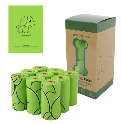 Biodegradable Corn Starch Cat Waste Bags with Picker Tool — Eco-Friendly, 8PCS