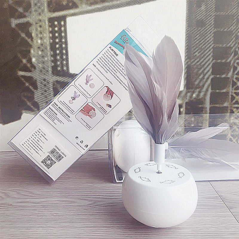 Electric Cat Toy with Feather Rotating Teaser